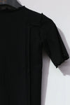 BASERANGE Ruffled Ribbed Cotton T-Shirt BAS-TTO3-RB-000-HEI Black TTO3-RB-000